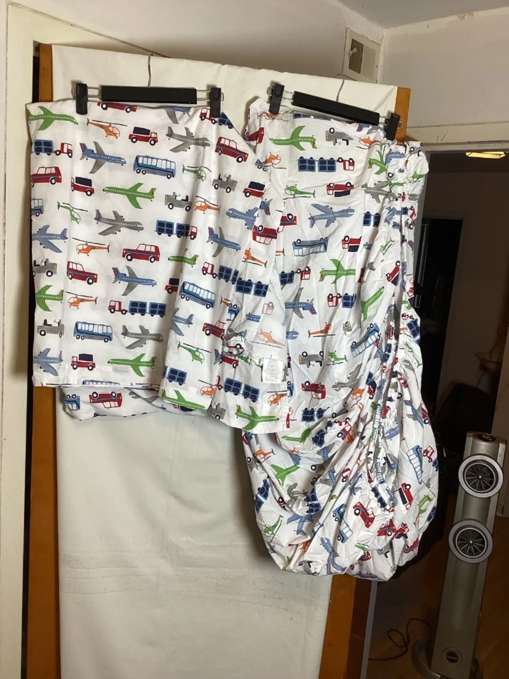 Pottery Barn Kids planes,trucks & cars printed Full/ Double sheet set